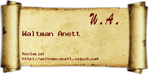 Waltman Anett névjegykártya