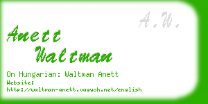 anett waltman business card